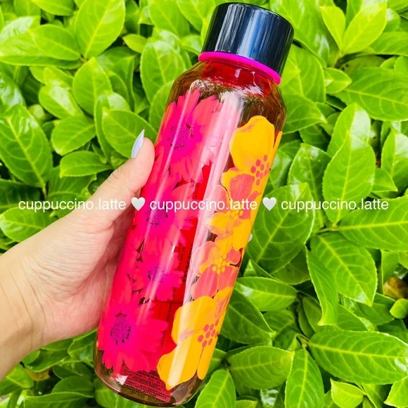 🌺LAST ONE💗Starbucks Summer 2 Hot Pink Floral Glass Water Bottle - Picture 3 of 8
